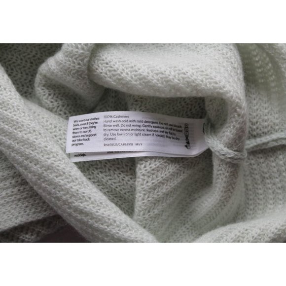 Eileen Fisher Italian Cashmere Funnel Neck Box-Top Mist Size Medium - Picture 9 of 11